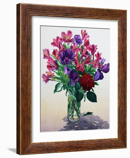 Flowers with Red Rose-Christopher Ryland-Framed Giclee Print