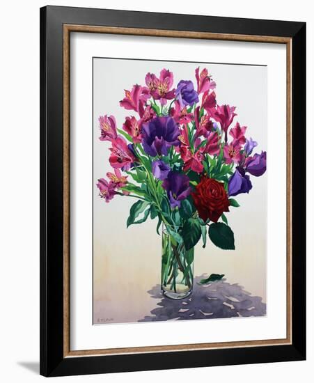 Flowers with Red Rose-Christopher Ryland-Framed Giclee Print