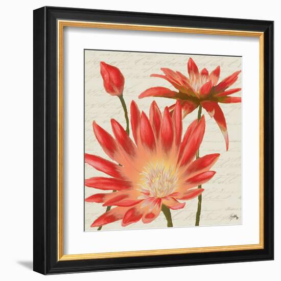 Flowers with Script I-Elizabeth Medley-Framed Art Print