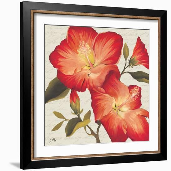 Flowers with Script II-Elizabeth Medley-Framed Art Print