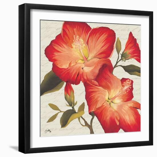 Flowers with Script II-Elizabeth Medley-Framed Art Print