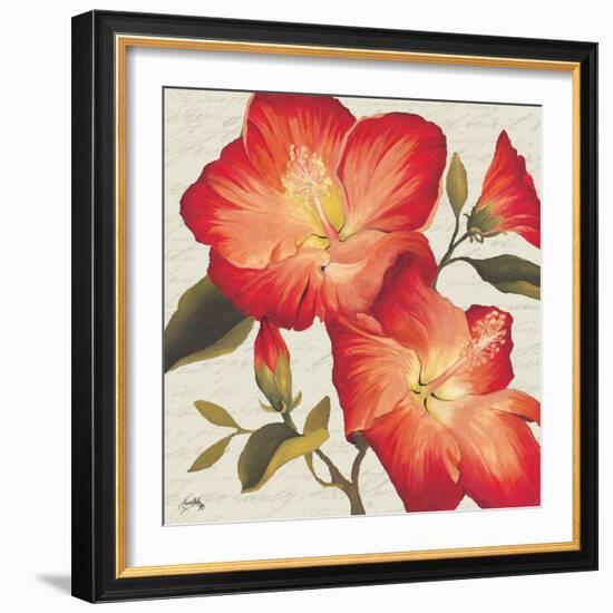 Flowers with Script II-Elizabeth Medley-Framed Art Print