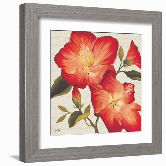 Flowers with Script II-Elizabeth Medley-Framed Art Print