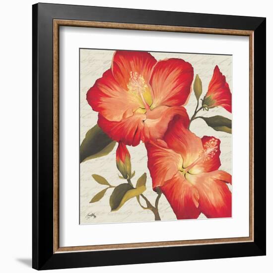 Flowers with Script II-Elizabeth Medley-Framed Art Print