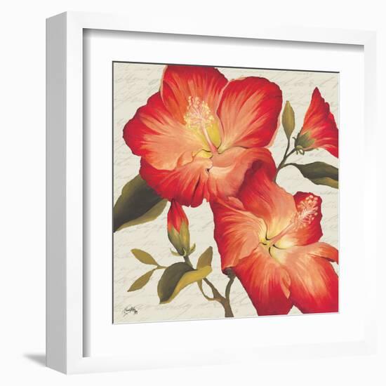 Flowers with Script II-Elizabeth Medley-Framed Art Print