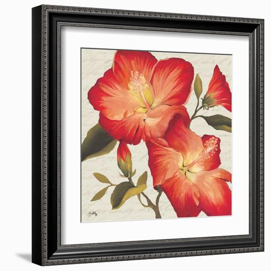 Flowers with Script II-Elizabeth Medley-Framed Art Print