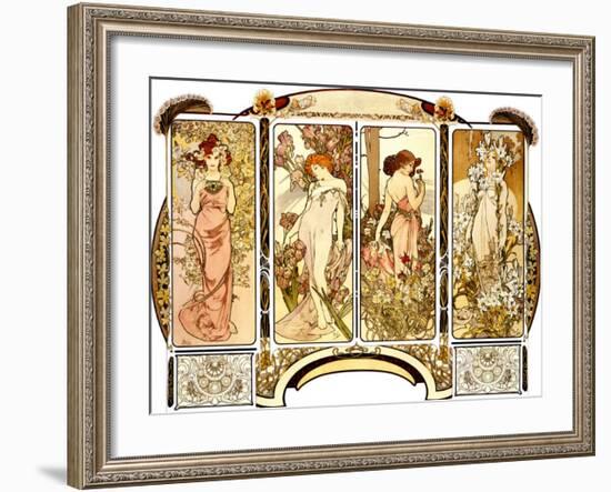 Flowers-Alphonse Mucha-Framed Giclee Print