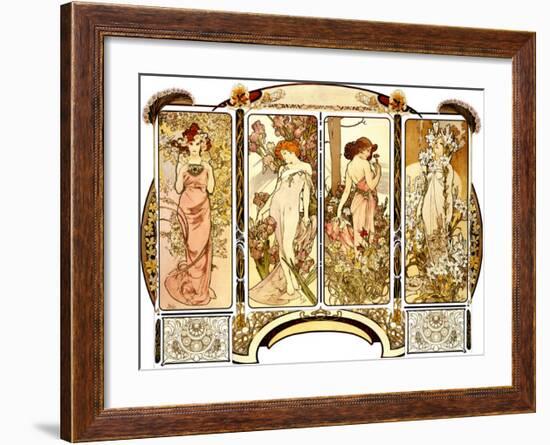 Flowers-Alphonse Mucha-Framed Giclee Print