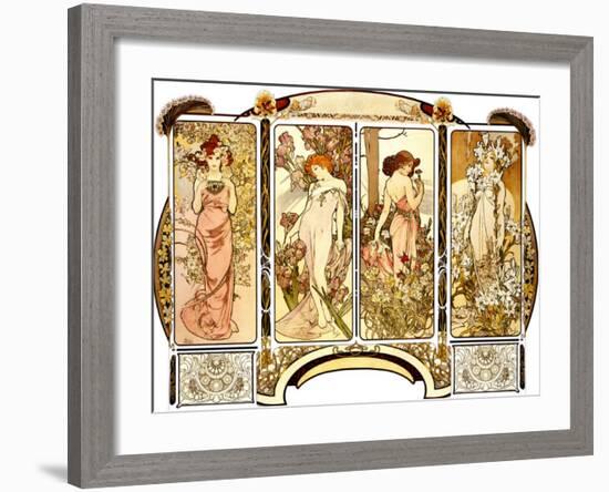 Flowers-Alphonse Mucha-Framed Giclee Print