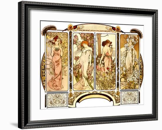 Flowers-Alphonse Mucha-Framed Giclee Print