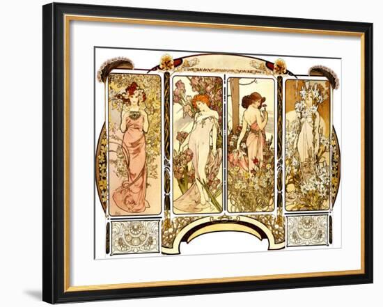 Flowers-Alphonse Mucha-Framed Giclee Print