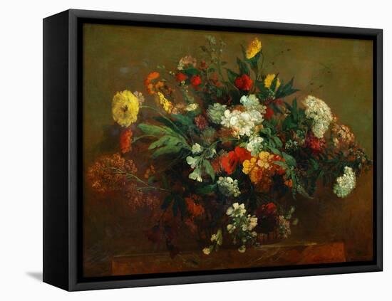 Flowers-Eugene Delacroix-Framed Premier Image Canvas