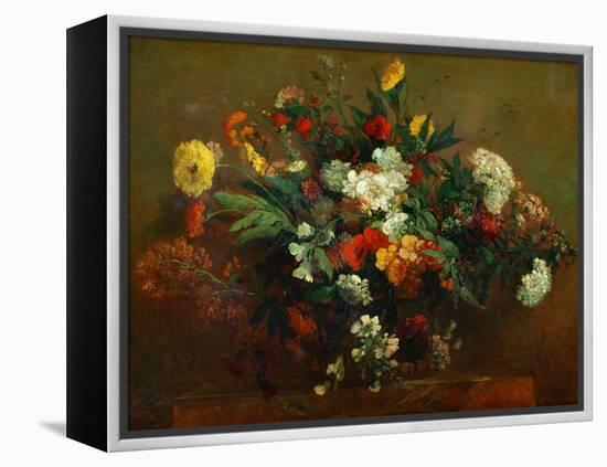 Flowers-Eugene Delacroix-Framed Premier Image Canvas