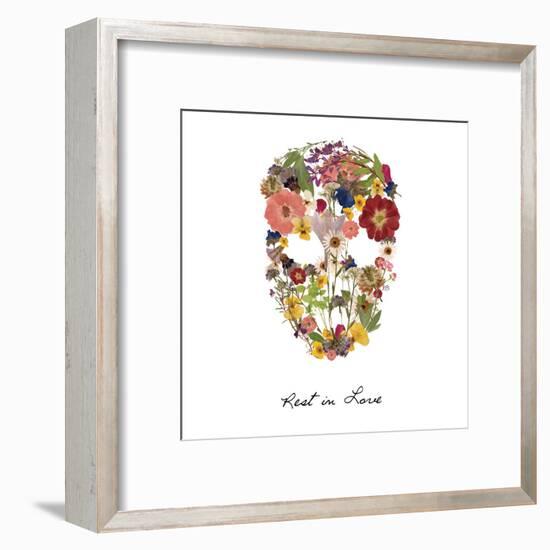 Flowerskull 2-Victoria Brown-Framed Art Print
