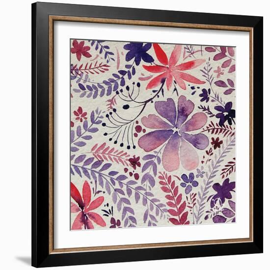 Flowery Dreams I-Blue Fish-Framed Art Print