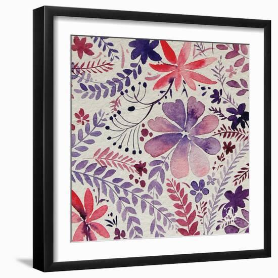 Flowery Dreams I-Blue Fish-Framed Art Print