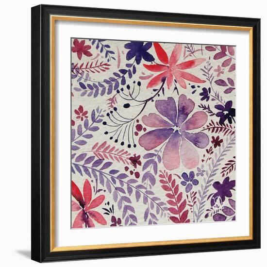 Flowery Dreams I-Blue Fish-Framed Art Print