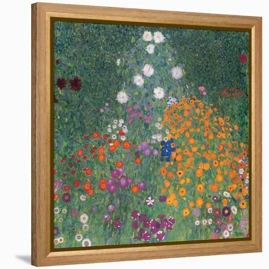 Flowery Garden-Gustav Klimt-Framed Stretched Canvas