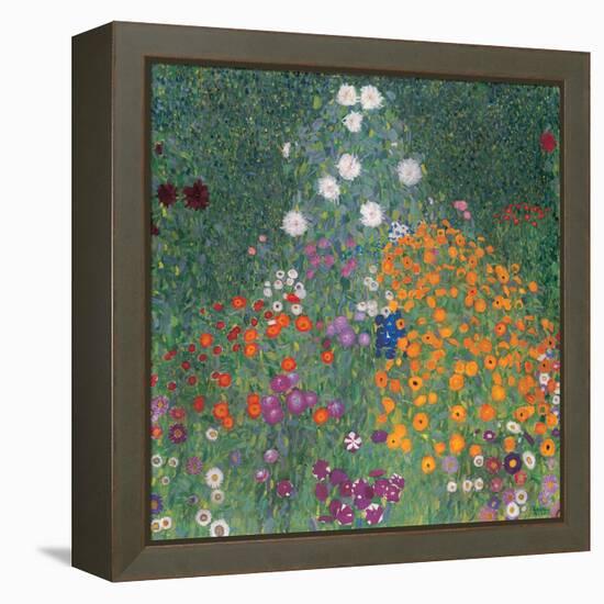 Flowery Garden-Gustav Klimt-Framed Stretched Canvas