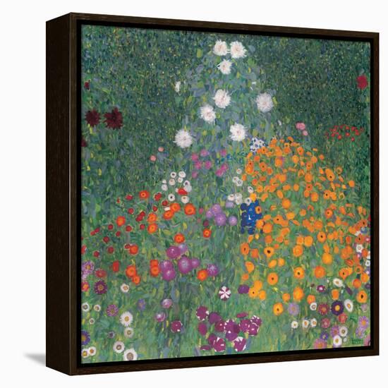 Flowery Garden-Gustav Klimt-Framed Stretched Canvas