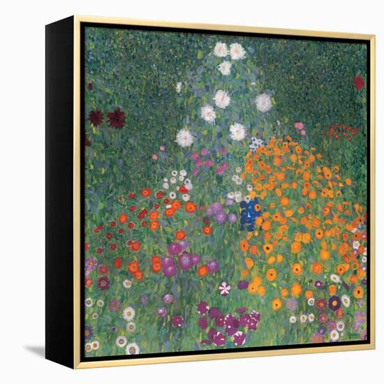 Flowery Garden-Gustav Klimt-Framed Stretched Canvas
