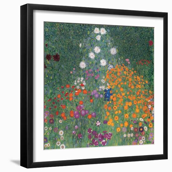 Flowery Garden-Gustav Klimt-Framed Premium Giclee Print