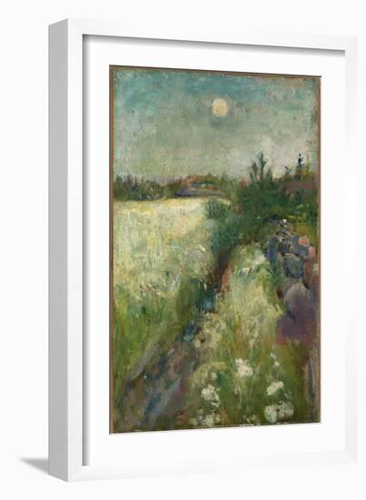 Flowery Meadow at Veierland, 1887 (Oil on Cardboard Mounted Canvas)-Edvard Munch-Framed Giclee Print