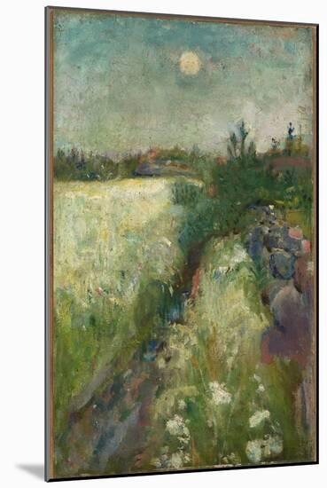 Flowery Meadow at Veierland, 1887 (Oil on Cardboard Mounted Canvas)-Edvard Munch-Mounted Giclee Print
