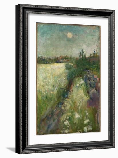Flowery Meadow at Veierland, 1887 (Oil on Cardboard Mounted Canvas)-Edvard Munch-Framed Giclee Print