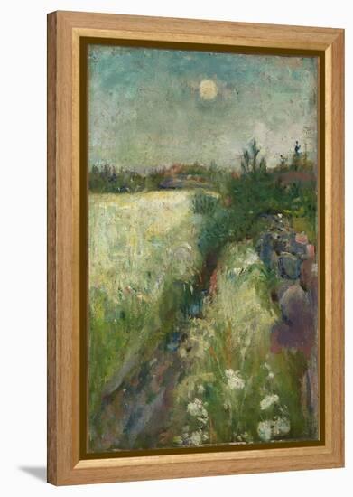 Flowery Meadow at Veierland, 1887 (Oil on Cardboard Mounted Canvas)-Edvard Munch-Framed Premier Image Canvas