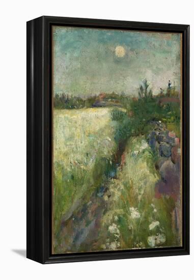 Flowery Meadow at Veierland, 1887 (Oil on Cardboard Mounted Canvas)-Edvard Munch-Framed Premier Image Canvas