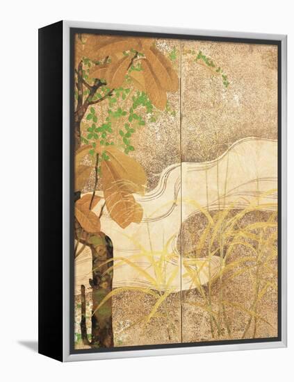 Flowing River-Japanese School-Framed Premier Image Canvas