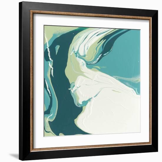 Flowing Teal I-Studio W-Framed Art Print