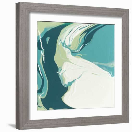 Flowing Teal I-Studio W-Framed Art Print