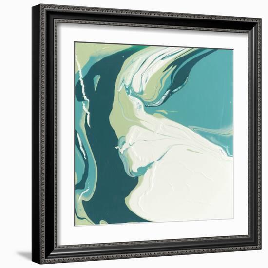 Flowing Teal I-Studio W-Framed Art Print