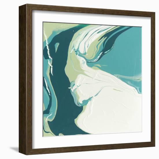 Flowing Teal I-Studio W-Framed Art Print