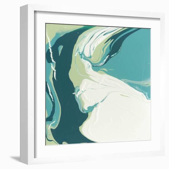 Flowing Teal I-Studio W-Framed Art Print