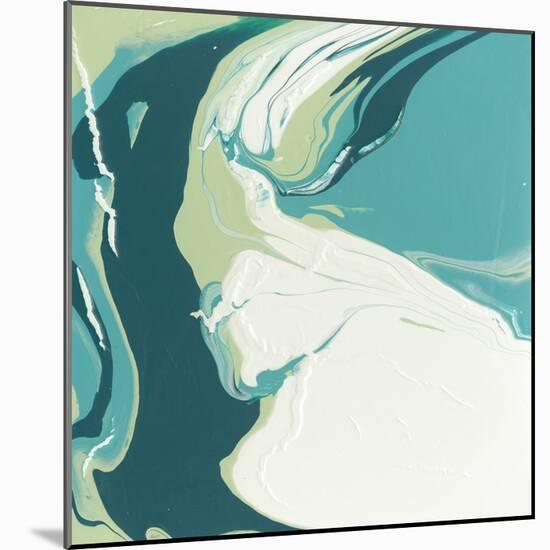 Flowing Teal I-Studio W-Mounted Art Print