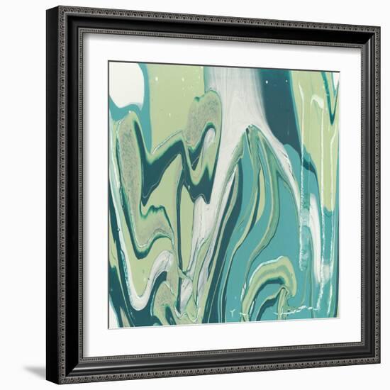 Flowing Teal III-Studio W-Framed Art Print