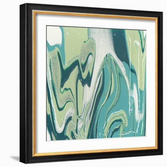 Flowing Teal III-Studio W-Framed Art Print