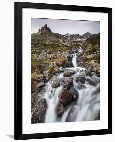 Flowing water of a creek, Alp Da Cavloc, Maloja Pass, Bregaglia Valley, Engadine, Canton of Graubun-Roberto Moiola-Framed Photographic Print