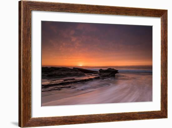 Flowing Water over the Beach at Sunrise-A Periam Photography-Framed Photographic Print