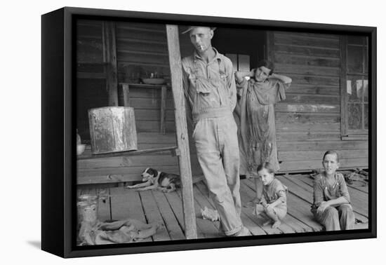 Floyd Burroughs and Tengle children in Hale County, Alabama, 1936-Walker Evans-Framed Premier Image Canvas