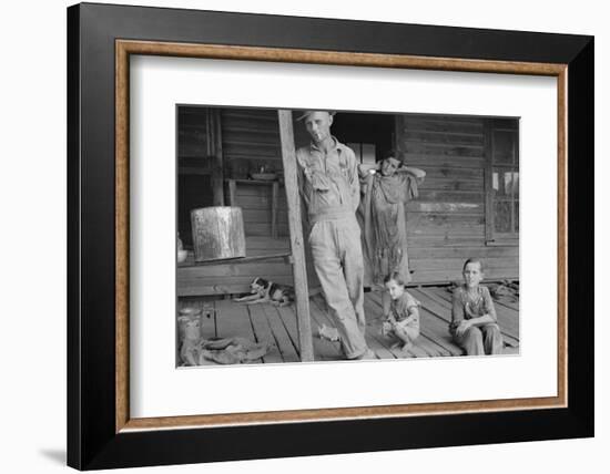 Floyd Burroughs and Tengle children in Hale County, Alabama, 1936-Walker Evans-Framed Photographic Print