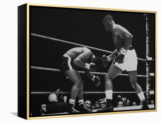 Floyd Patterson, and Sonny Liston During Liston-Patterson Heavyweight Title Bout-George Silk-Framed Premier Image Canvas