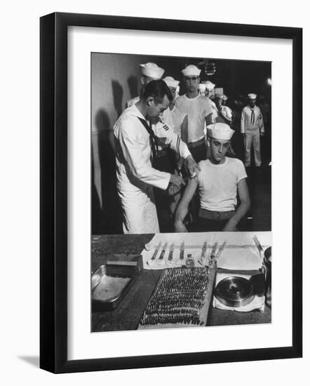 Flu Research Being Conducted at Great Lakes Naval Training Station-null-Framed Photographic Print