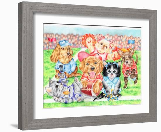 Fluffie Football-Karen Middleton-Framed Giclee Print