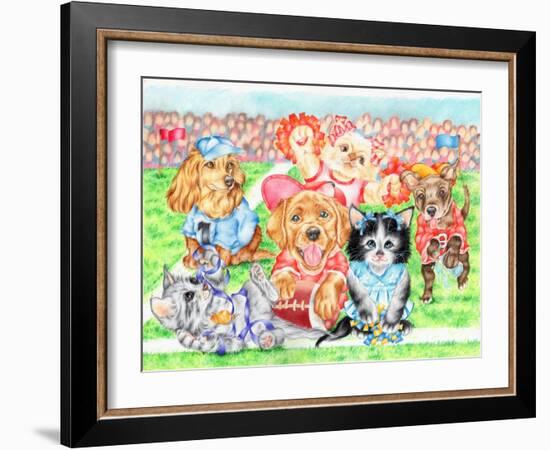 Fluffie Football-Karen Middleton-Framed Giclee Print