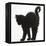 Fluffy Black Kitten, 9 Weeks Old, Stretching with Arched Back-Mark Taylor-Framed Premier Image Canvas