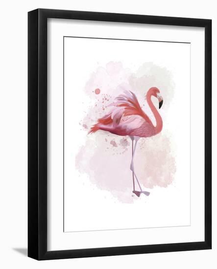 Fluffy Flamingo 2-Fab Funky-Framed Art Print